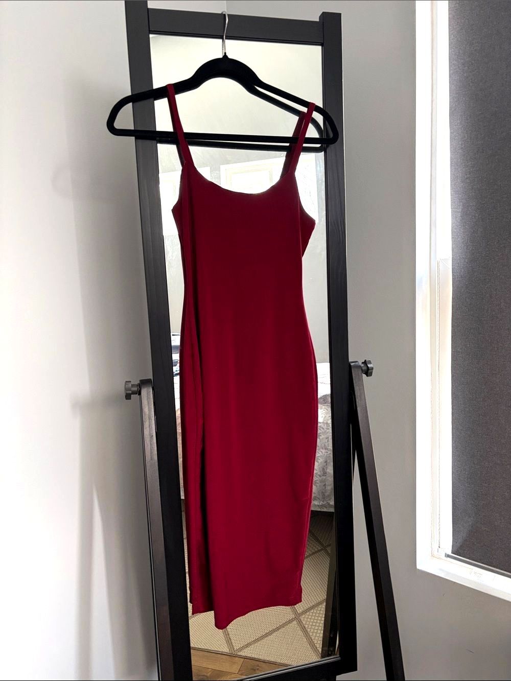 Windsor Berry Red Slip Midi Dress